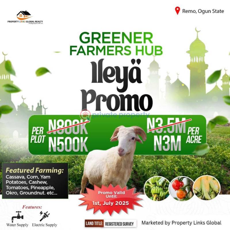 Residential Land For Sale Remo, Around Gateway Polytechnic Ogun area  - 0