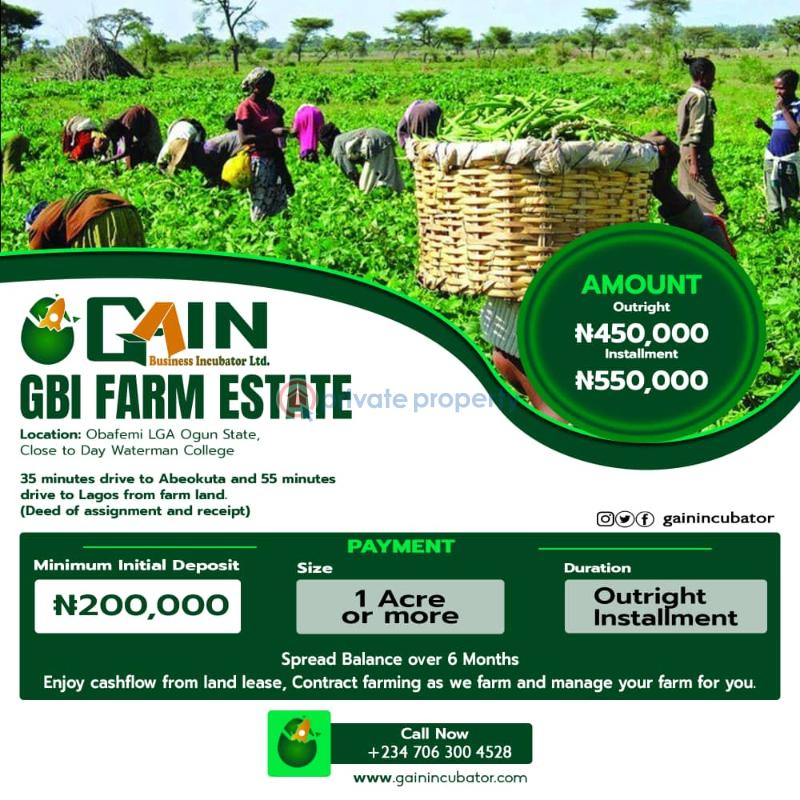 For sale Land Obafemi Owode Local Government Area Ogun Ogun area (PID