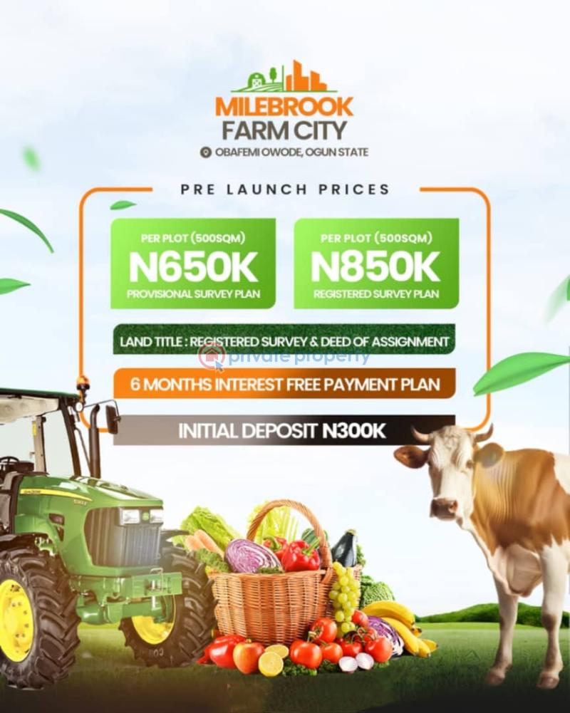 Residential Land For Sale Milebrook Farm City Strategically Located In Obafemi Owode Obafemi Owode Ogun - 0