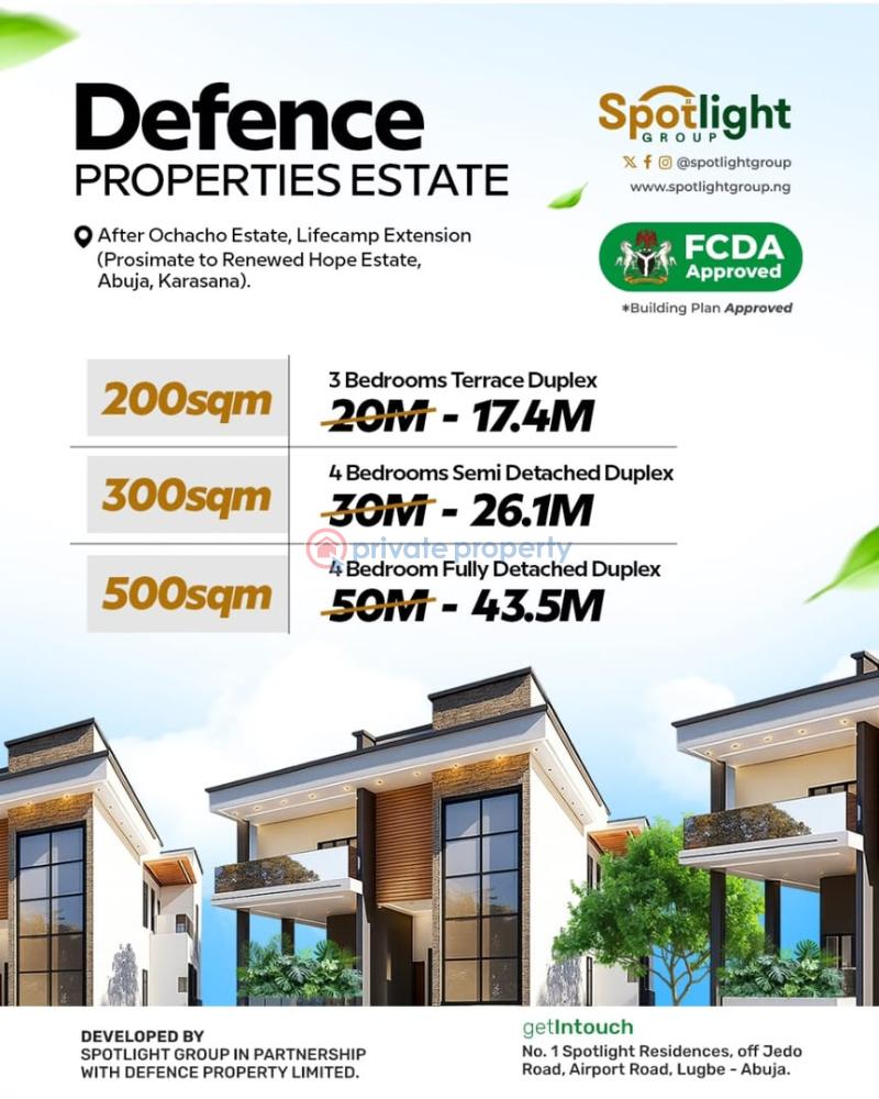 4 bedroom Residential Land For Sale Defense Properties Estate Karsana Abuja Phase 3 
