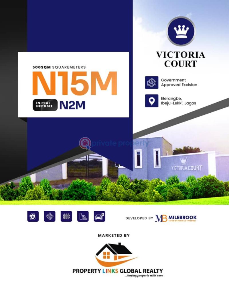 Residential Land For Sale The Victoria Court Elerangbe With High Return On Investment Within A Short Period Of Time 100% Dry Ibeju-Lekki Lagos