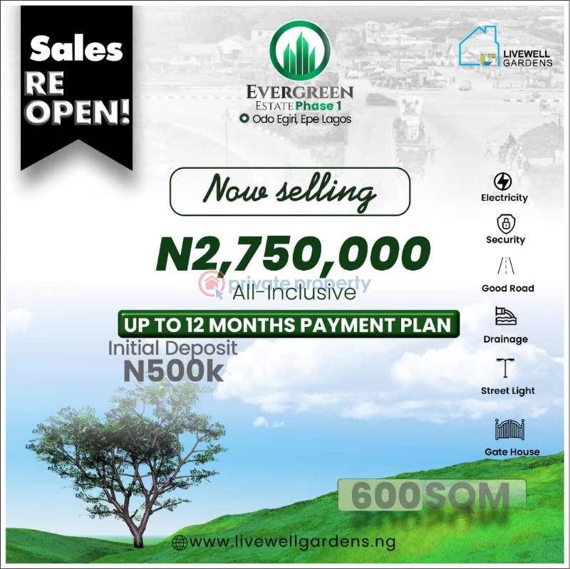 Land For Sale Evergreen Estate Phase 1 Odo Egiri Epe Lagos Is A A Buy