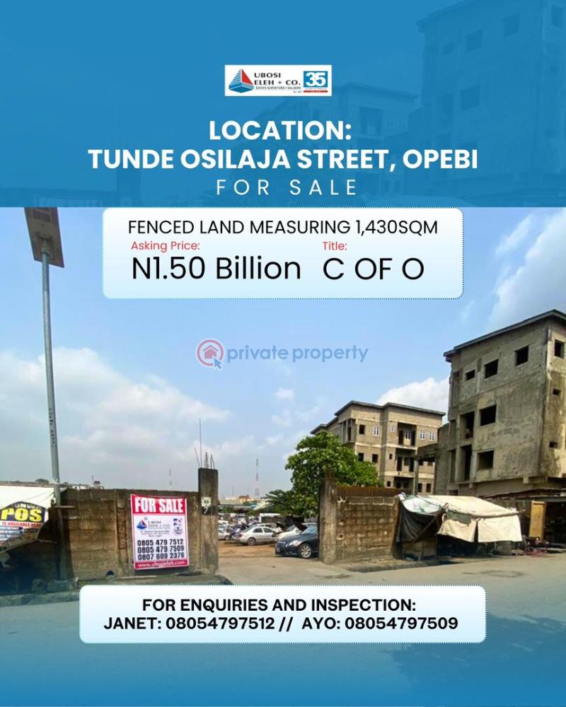 Commercial Land For Sale Tunde Oshilaja Street Opebi Ikeja Lagos - 1