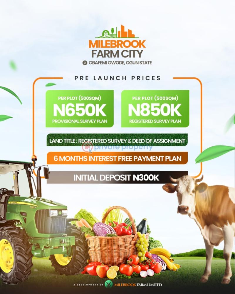 Commercial Land For Sale Milebrook Farm Estate Obafemi Owode Ogun - 0