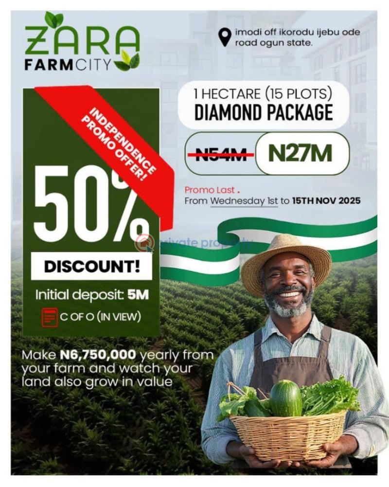 Commercial Land For Sale Zara Farm City Apa Community Imodi Ijasi Off Ikorodu Ijebu Ode Road Ijebu Ode Ogun - 1