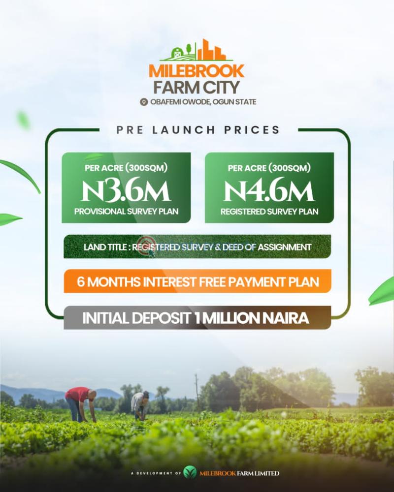 Commercial Land For Sale Milebrook Farm Estate Obafemi Owode Ogun - 1