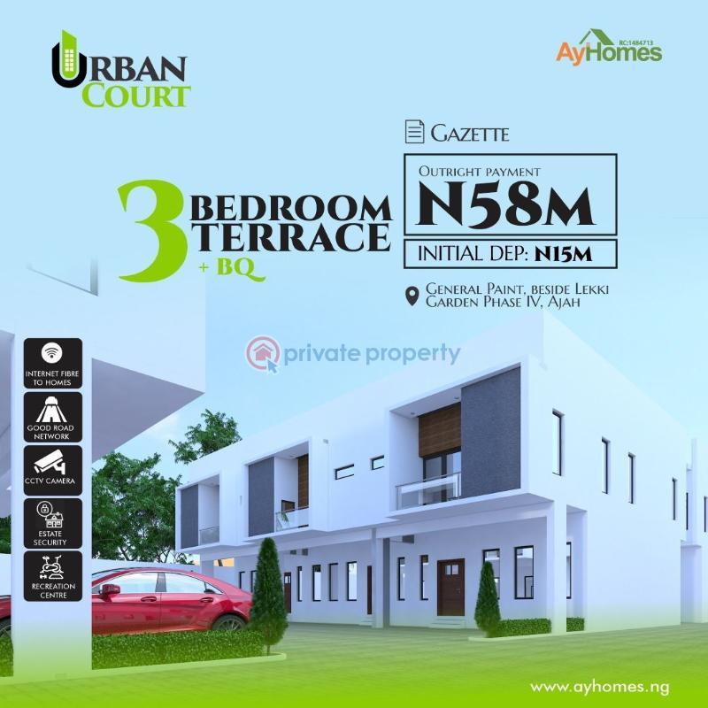 For sale 3 bedroom House Location General Paint Behind Lekki Garden Phase 5 Ajah Lagos (PID