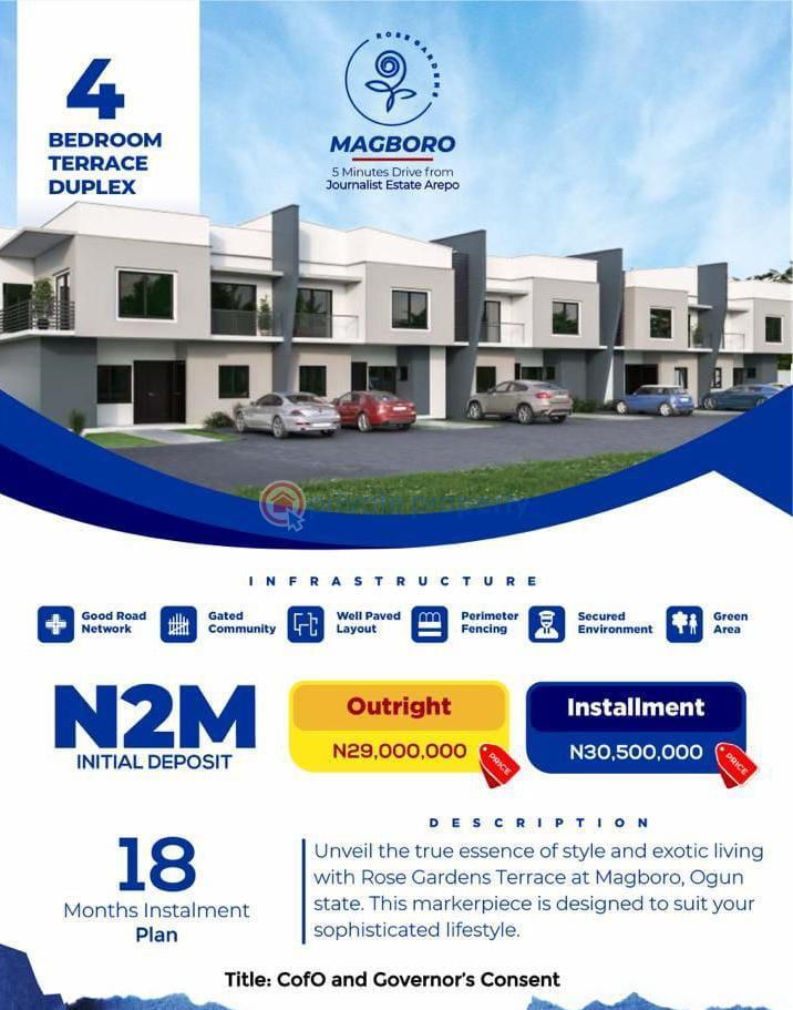4 bedroom Duplex For Sale Magboro Lagos Extension Ogun