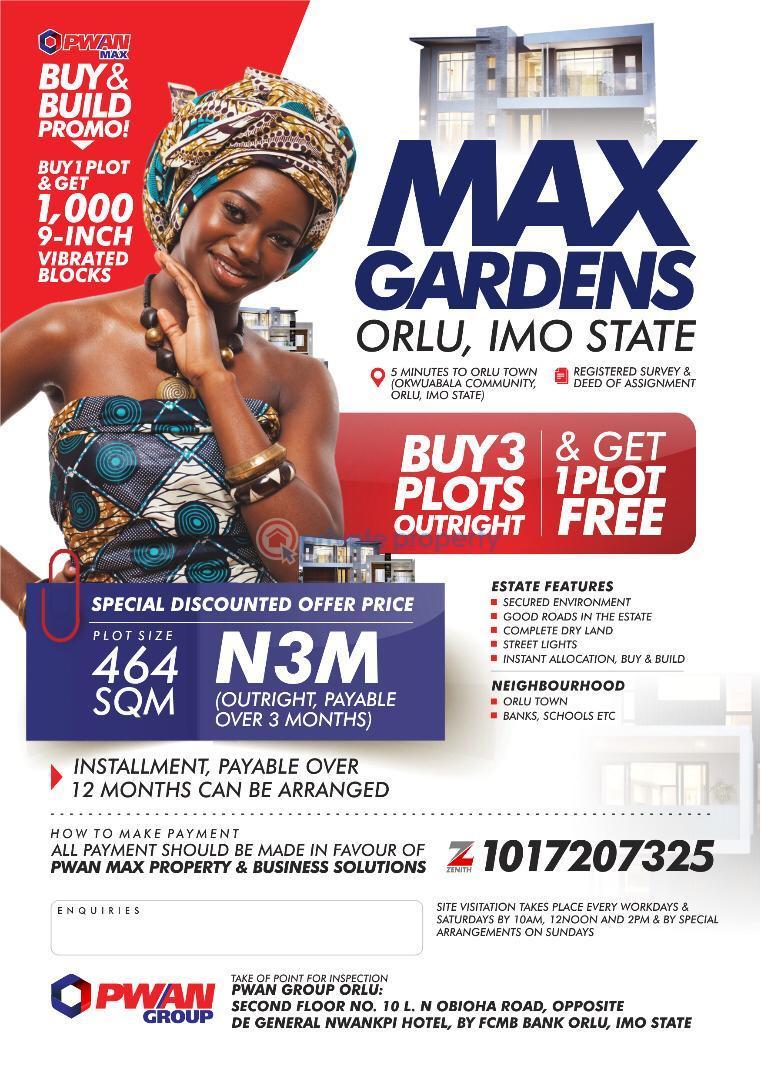 For sale Land Max Garden, Orlu Owerri Imo (PID 5PABHT) Private