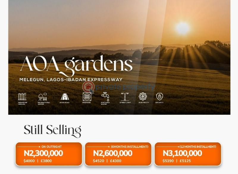 Land For Sale Along Lagos Ibadan Express Way Opposite New Makun City, Malegun Ogun Ogun area 