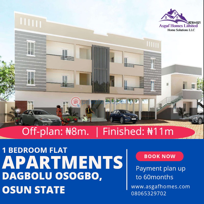 1 bedroom Flat & Apartment For Sale Dagbolu, Off Osogbo Ikirun Expressway Osun area 