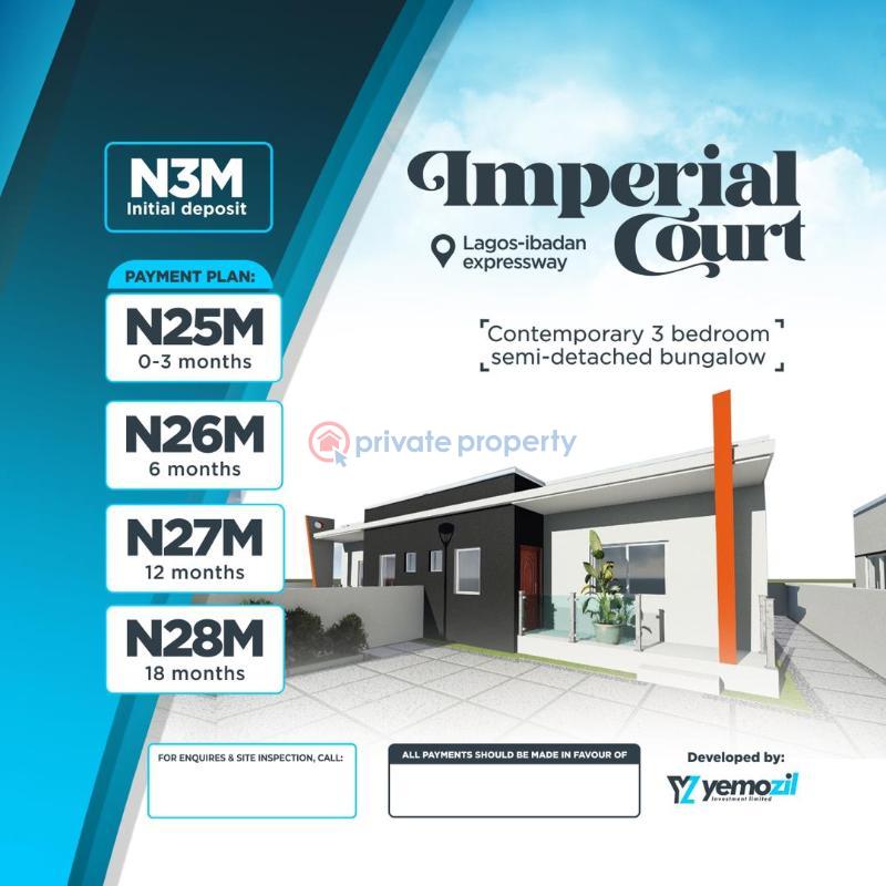 For sale 3 bedroom House Imperial Court Aseese Lagos Ibadan Express