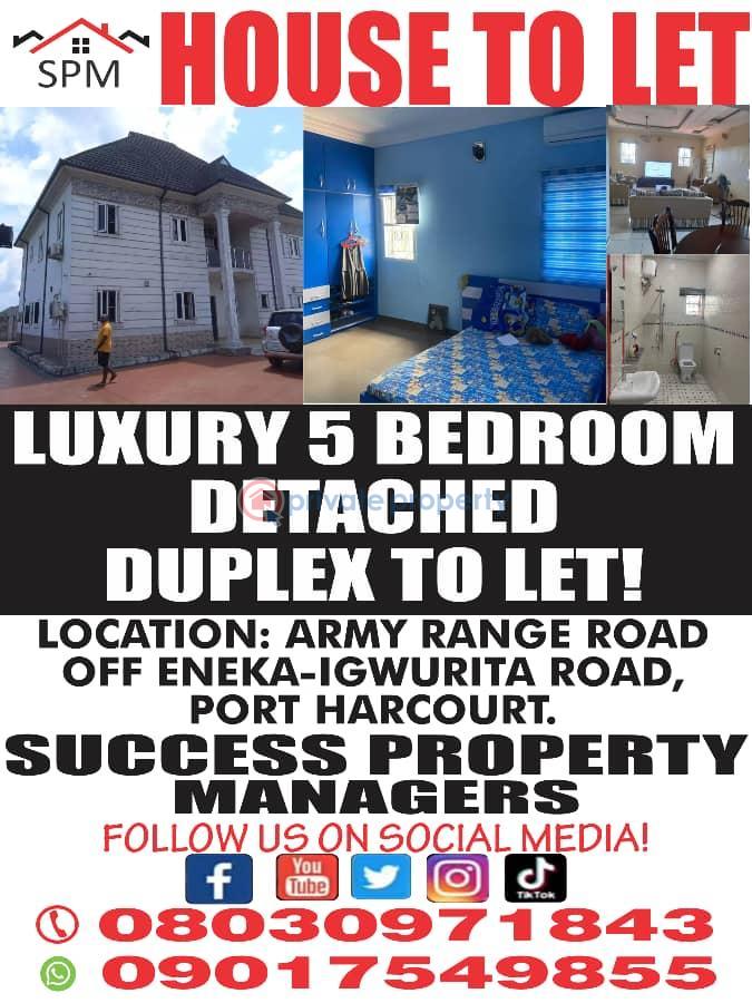 5 bedroom House For Rent Army Range Road,off Eneka Igwurita Road, After The Police Check Point, Port Harcourt Rivers - 7