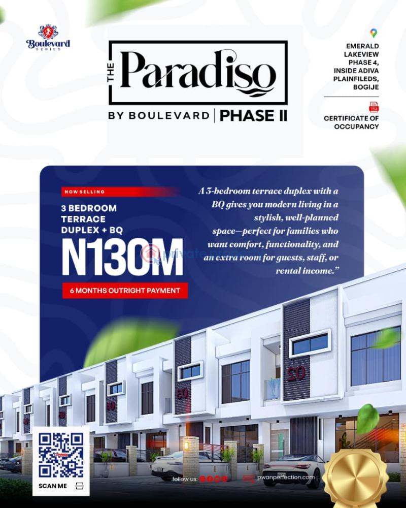 3 bedroom Terraced Duplex For Sale Inside Adiva Plainfield, Bogije Bogije Sangotedo Lagos - 0