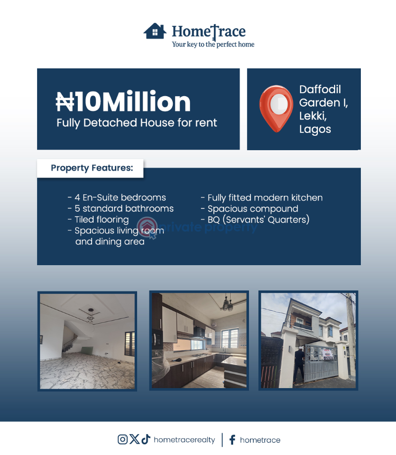 4 bedroom Detached Duplex For Rent Daffodil Garden 1 Lekki Lagos - 1