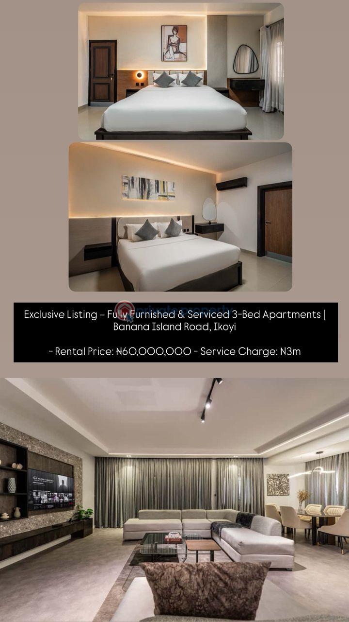 For rent ✈️  we are offering 3 units of fully furnished 3-bedroom serviced apartments - 4 3 bedroom Shared Apartment For Rent Banana Island Road, Ikoyi. Banana Island Ikoyi Lagos - 4