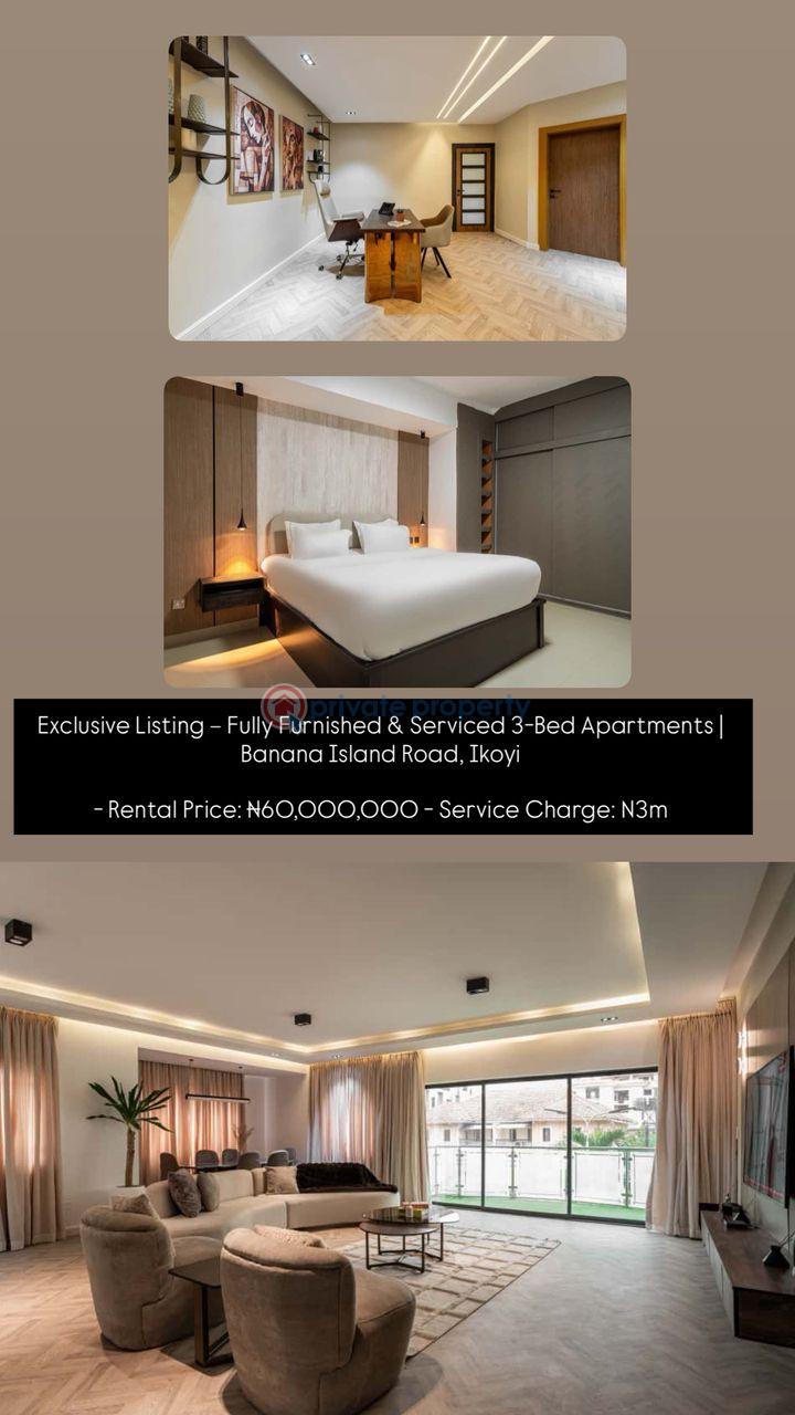 For rent ✈️  we are offering 3 units of fully furnished 3-bedroom serviced apartments - 5 3 bedroom Shared Apartment For Rent Banana Island Road, Ikoyi. Banana Island Ikoyi Lagos - 5