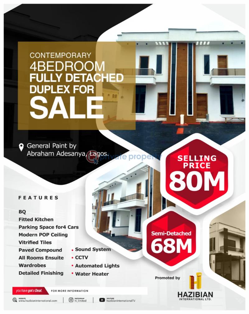 4 bedroom House For Sale General Paint By Abraham Adesanya Lagos Lagos