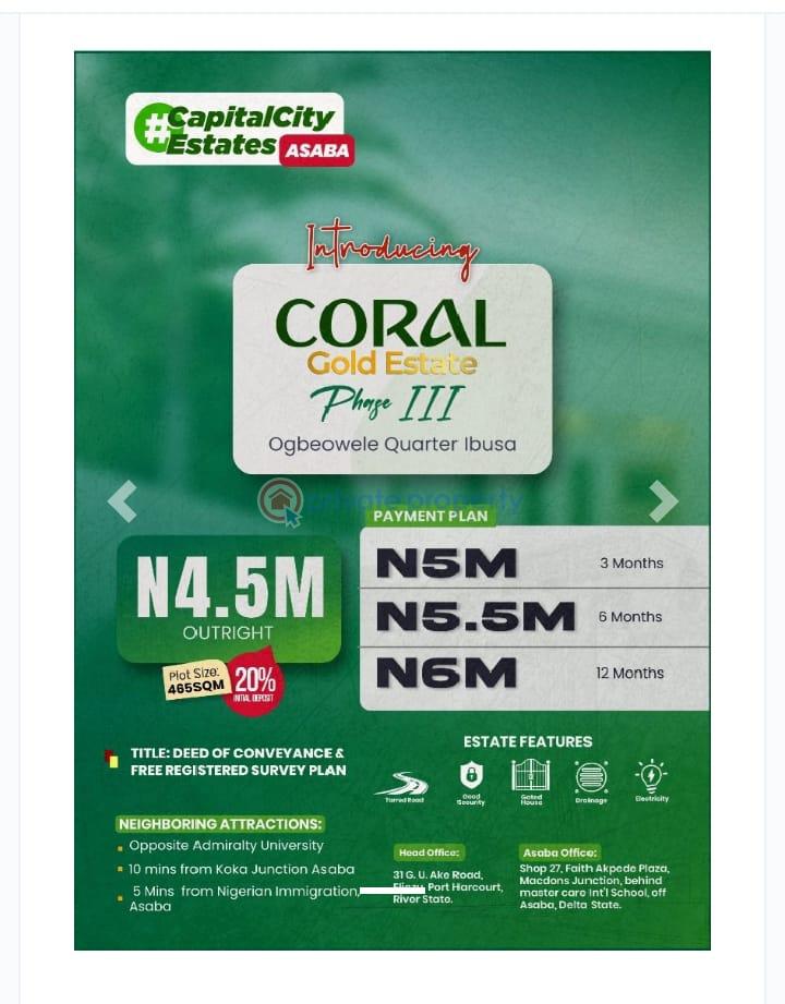 Residential Land For Sale Asaba Delta
