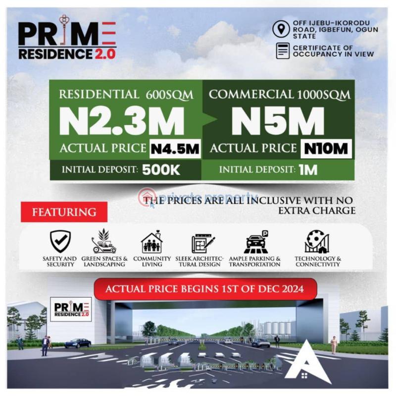 Mixed use Land For Sale Prime Residence Estate 2.0 Close To International College Ijebu Ikorodu Road Igbefun Ijebu Ogun - 5