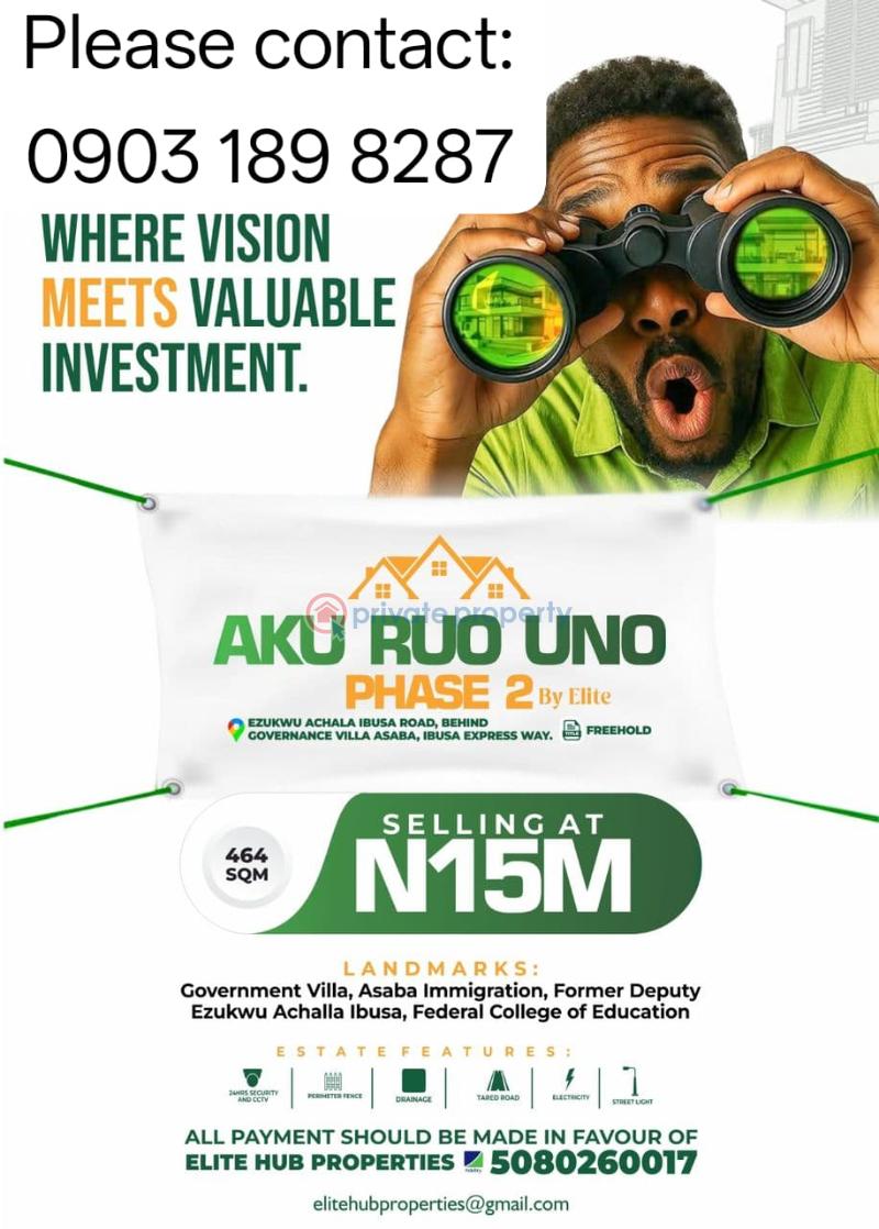 Mixed use Land For Sale Ezukwu Achalla–ibusa Road, Behind Governance Villa, Asaba Asaba Delta
