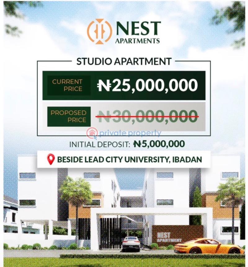 1 bedroom Studio Apartment For Sale Beside Lead City University / Nest Apartments Challenge Ibadan Oyo