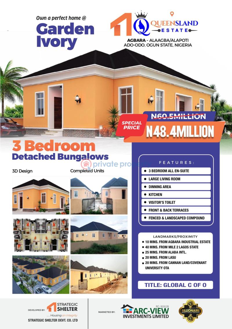 3 bedroom Detached Bungalow For Sale Agbara (Ogun) Ogun area 