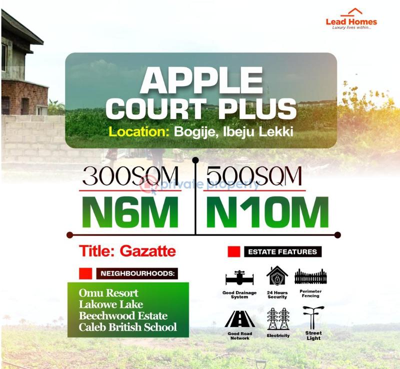 Residential Land For Sale Apple Court Plus Estate In A Built Up Area Bogije Ibeju-Lekki Lagos