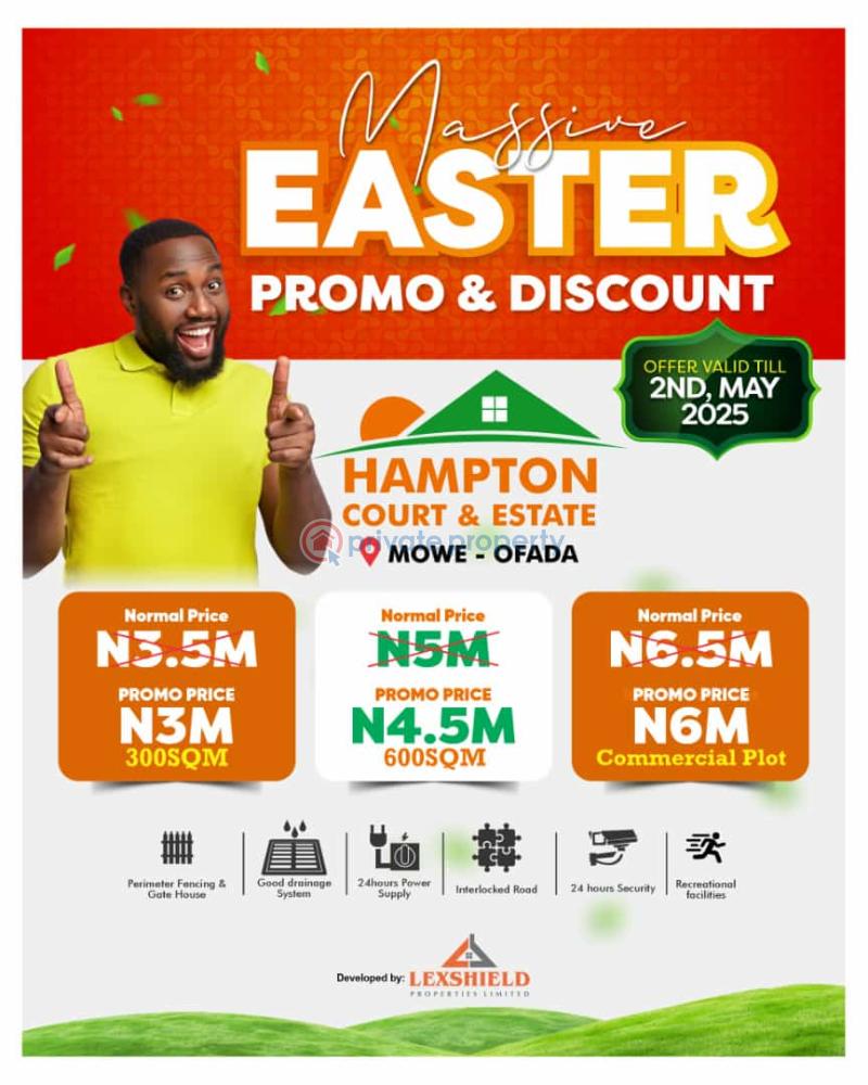 Land For Sale The Hampton Court Good For Factorys Ofada Ogun area  - 0