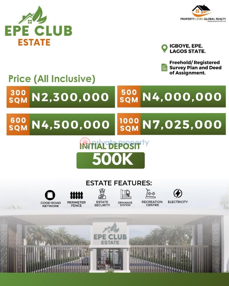 Residential Land For Sale Epe Club Estate Igboye Epe Epe Lagos