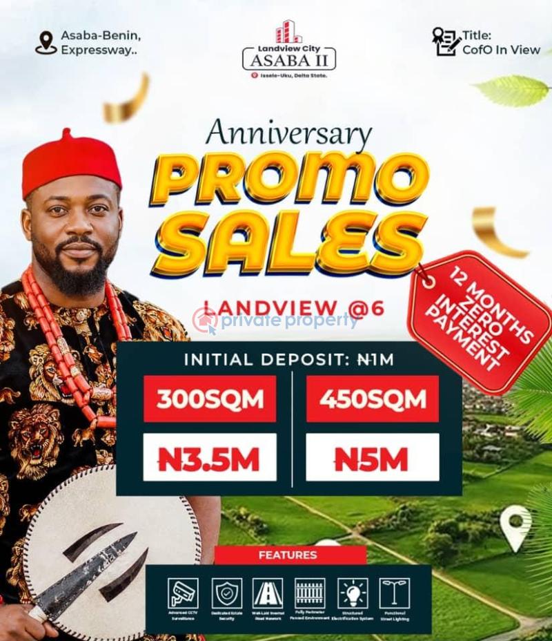 Residential Land For Sale Landview City Asaba Phase 1,5mins Drive To Wichtech Industries Ltd, Asaba Delta