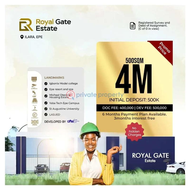 Residential Land For Sale Royal Gate Estate With Good Road Network Located At Ilara Epe Lagos - 0