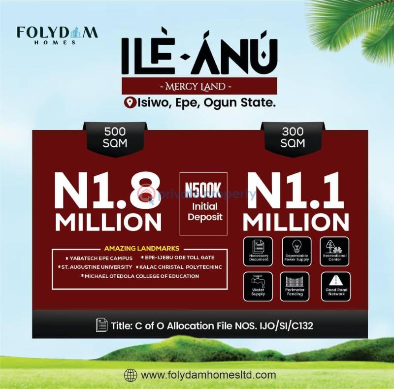 Land For Sale Ile Anu Estate Located At Isiwo Epe In A Peaceful Environment Ogun area 