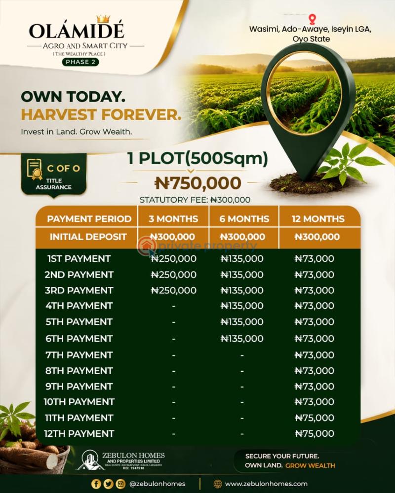 Residential Land For Sale Olamide Agro Smart City Located At Wasimi Ado Awaye Iseyin Ibadan Oyo - 2