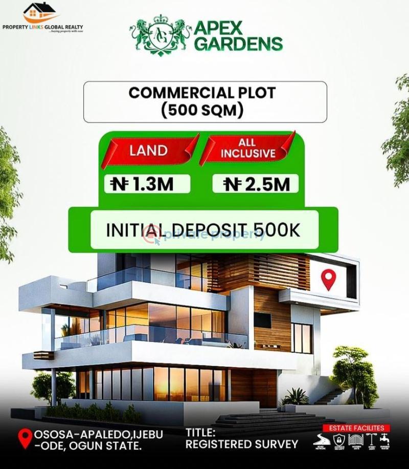 Commercial Land For Sale Apex Gardens Estate Located In A Fast Developing Area Ijebu Ode Ogun - 0