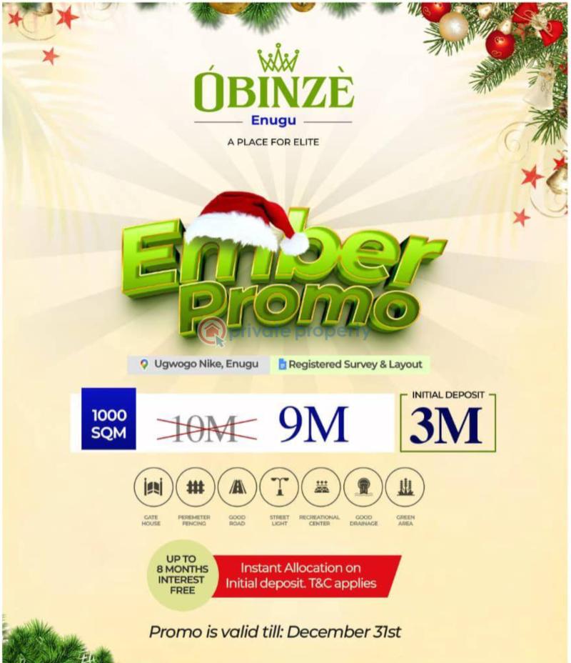 Residential Land For Sale Obinze Estate Ngwogo Nike Enugu Enugu Area  - 1