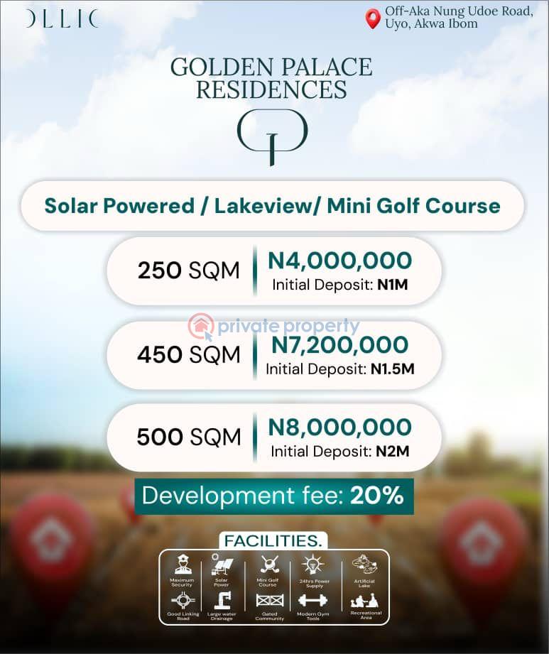 Residential Land For Sale Victor Attah Int’l Airport – 20 Mins • Tropicana Mall – 10 Mins • Ring Road Roundabout – 15 Mins • Nung Oku Roundabout – 10 Mins • Nung Udoe Roundabout – 7 Mins Uyo Akwa Ibom - 0