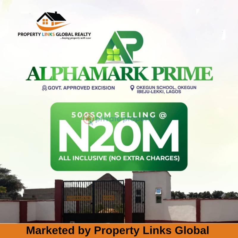Mixed use Land For Sale Alphamark Prime Estate Close To Pan Atlantic University And Alaro City With Lekki International Airport 20 Minutes Drive Away To Dangote Refinery Ikegun Ibeju-Lekki Lagos - 0