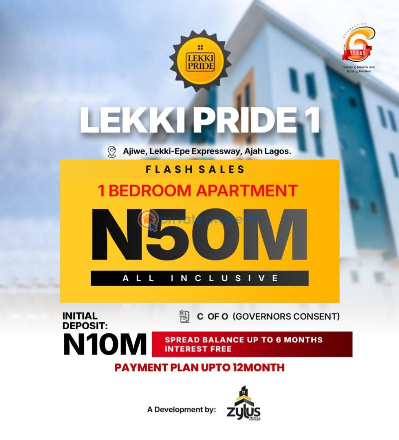 1 bedroom Block Of Flats For Sale Neighbourhood* Eti Osa Maternal And Child Care Center Ajiwe Police Station Agofure Motors Conoil Filling Station God Is God Motor Park Royal Garden Estate Ajiwe Ajah Lagos - 0