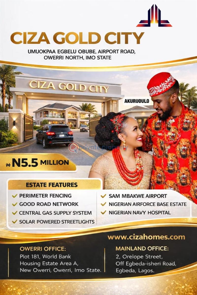 Mixed use Land For Sale Cizagold City Estate Umuokpaa Egbelu Obube Axis (owerri Municipal / Ngor Okpala) Owerri Imo - 5