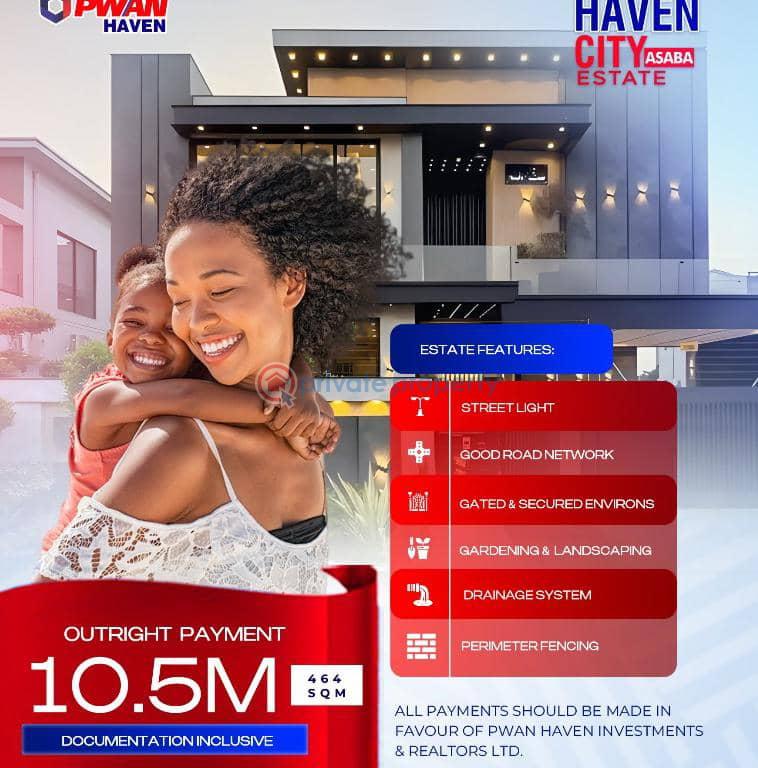 Residential Land For Sale Paved Road And Drainage, Street Lighting, Gated Security, Modern Lascaping Asaba Delta