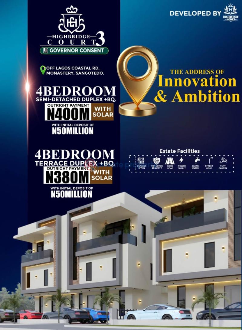 4 bedroom Terraced Duplex For Sale Monastery Road Sangotedo Lagos