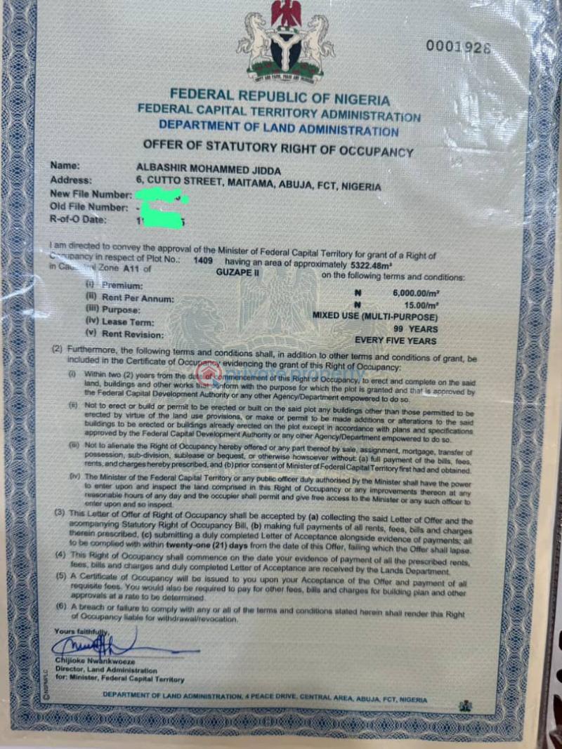 Mixed use Land For Sale Guzape 2. By Gilmore Guzape Abuja Phase 1  - 0