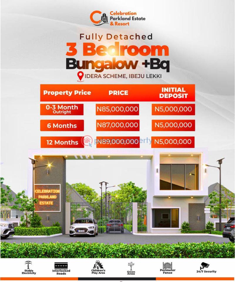 3 bedroom Detached Bungalow For Sale Celebration Parkland Estate & Resort Ibeju Lekki Lagos Eleko Ibeju-Lekki Lagos - 0