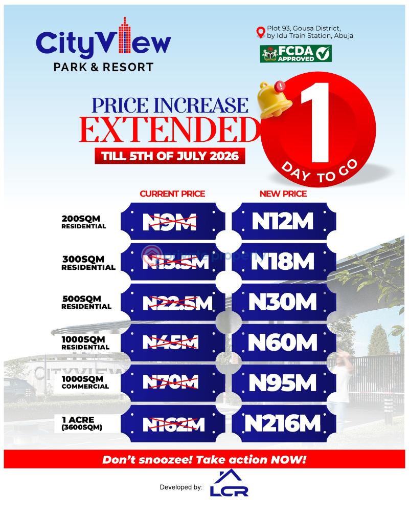 Mixed use Land For Sale City View Park & Resort, Gousa District, Abuja Very Close To University Of Abuja •⁠ ⁠immagration Office •⁠ ⁠nnamdi Azikiwe Airport Idu Train Station Waec Office Abuja Phase 4  - 0