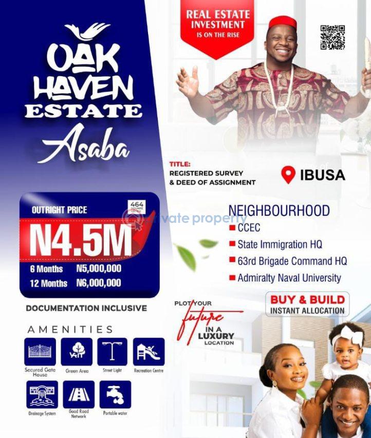 For sale Land Oak Haven Estate Ibusa Asaba Asaba Delta (PID 8PAULV