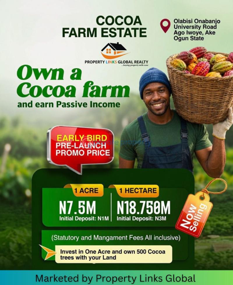 Industrial Land For Sale Cocoa Farm Estate In Olabisi Onabanjo University Road Ago Iwoye Aka Ogun State Ijebu Ode Ogun - 0