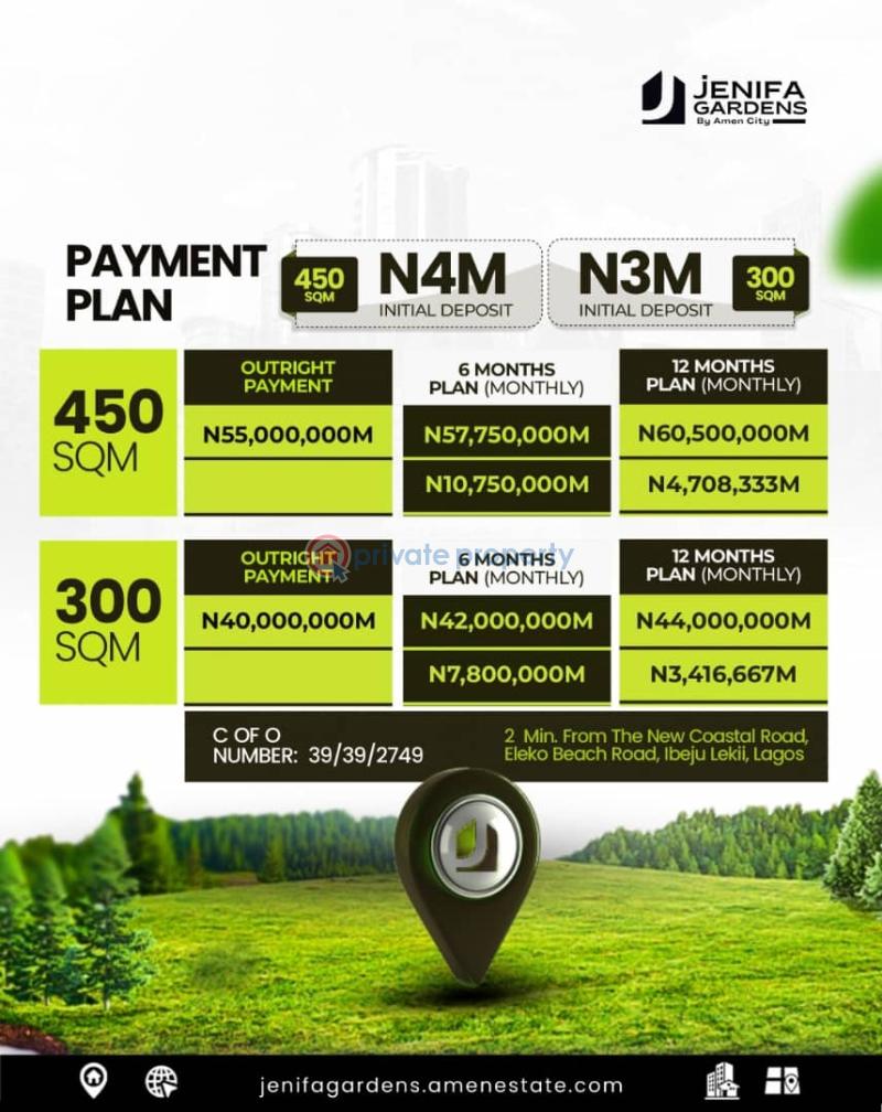 Residential Land For Sale Amen Estate Phase 1, New Coastal Road, Amen Estate Phase 2. Eleko Ibeju-Lekki Lagos - 1