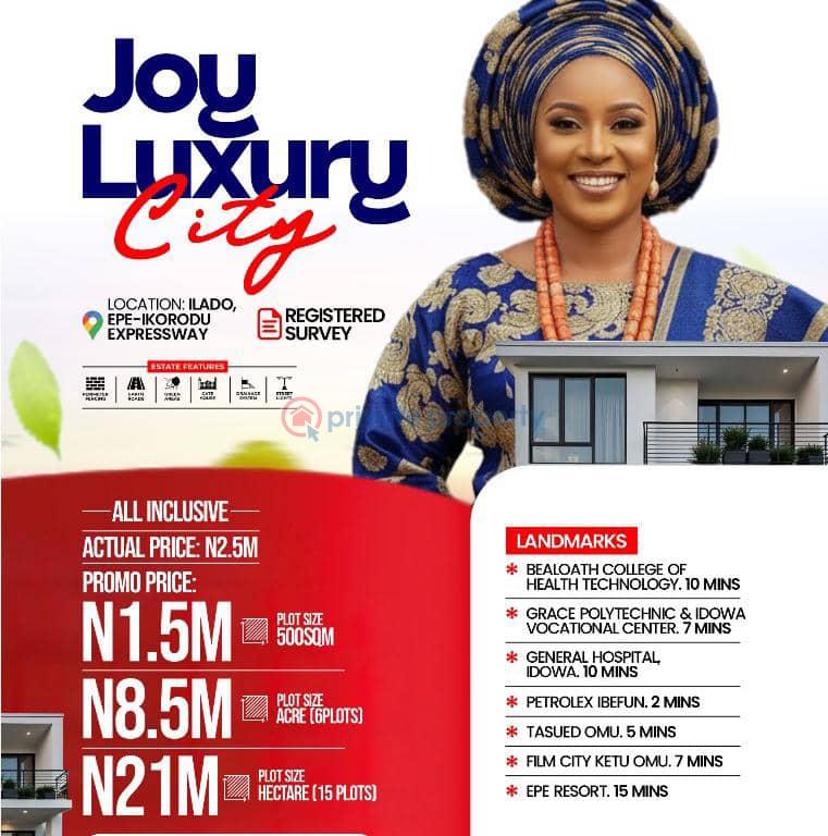 Residential Land For Sale Bealoath College Of Health Technology, Grace Polytechnic And Idowa Vocational Center, General Hospital Idowa, Epe Lagos