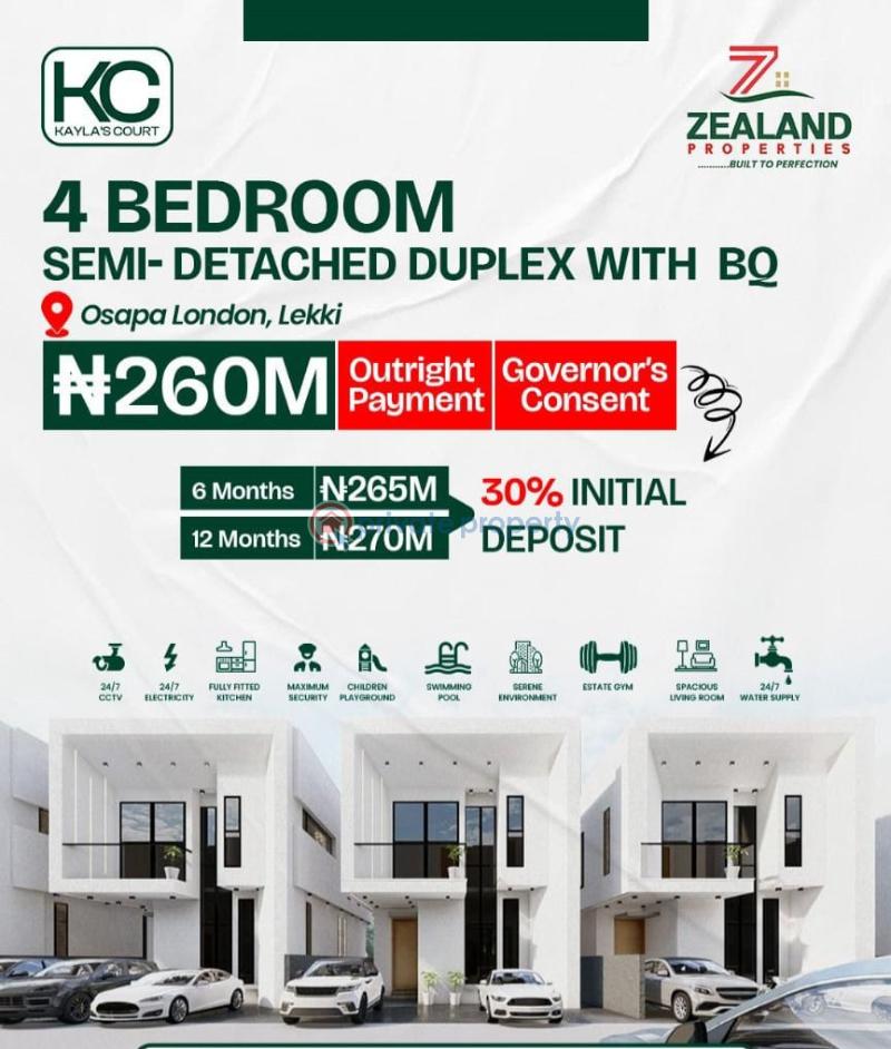 4 bedroom Semi detached Duplex For Sale . Osapa Lekki Lagos - 0